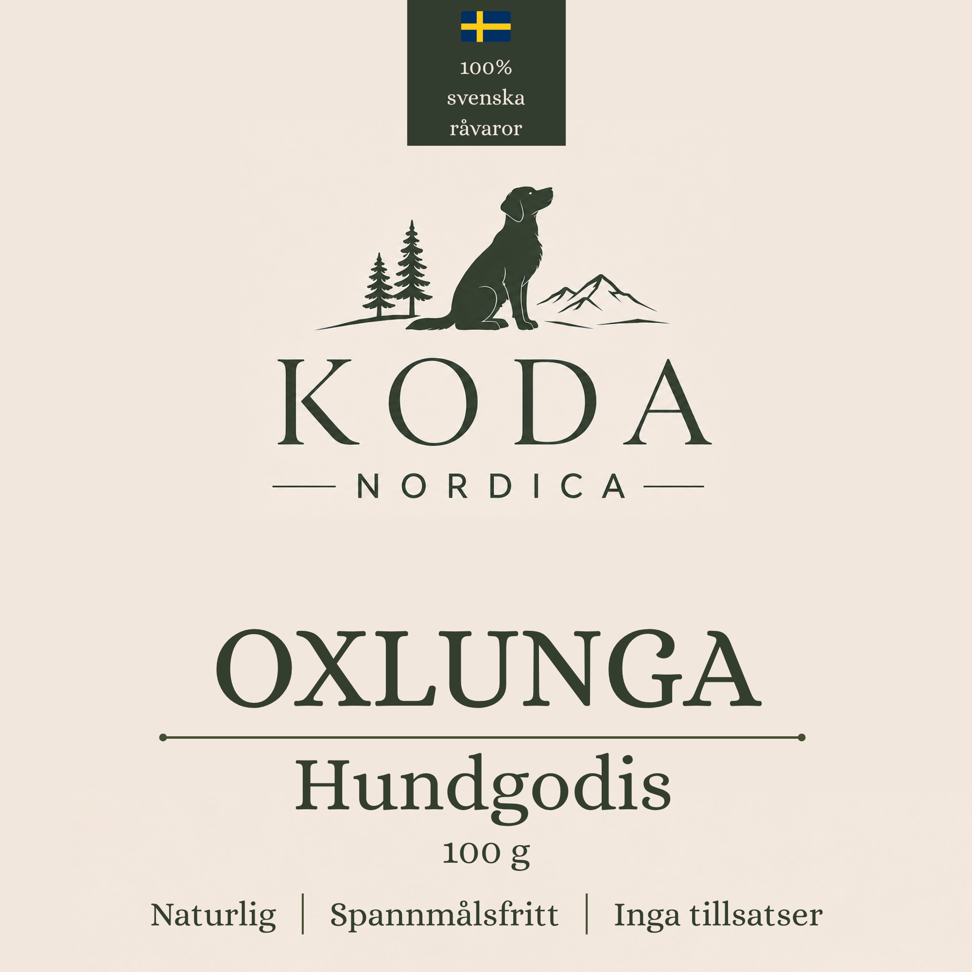 Etikett för Koda Nordica hundgodis